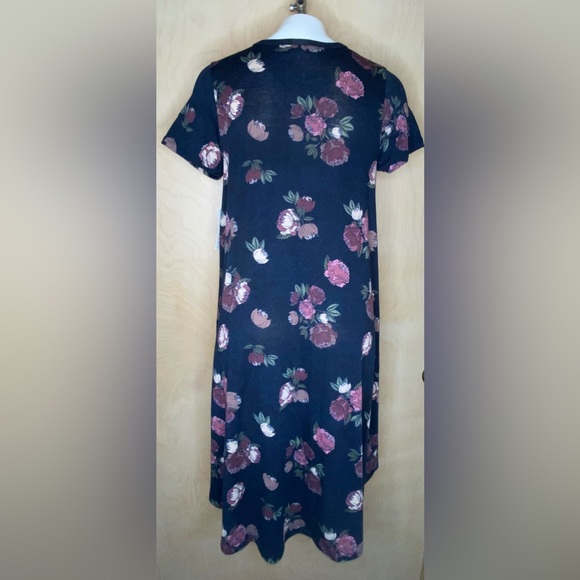 LuLaRoe Carly Dress Navy Blue  Purple Floral Size XS NWT - Picture 7 of 14